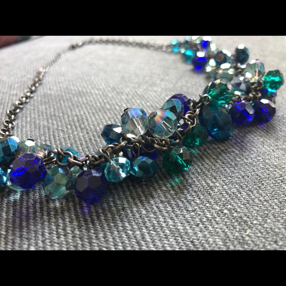 Teal and Royal Costume Necklace